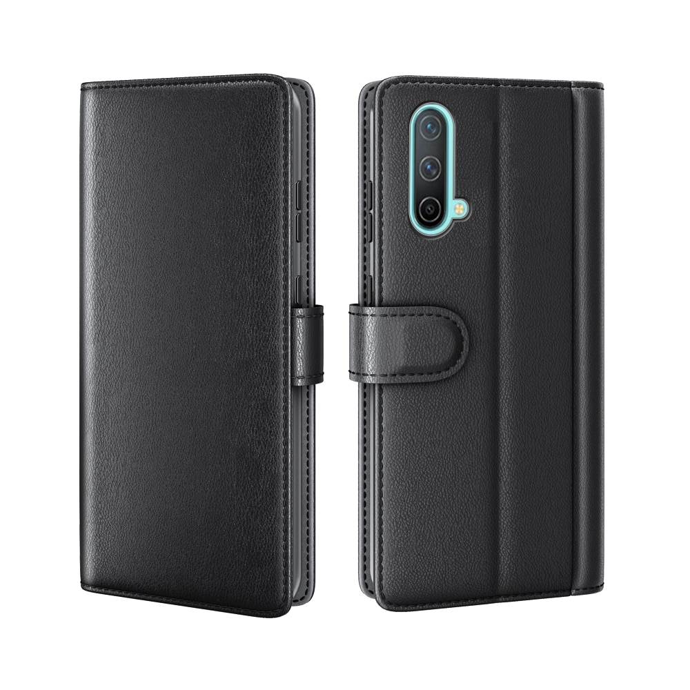 OnePlus Nord CE 5G Genuine Leather Wallet Case Black