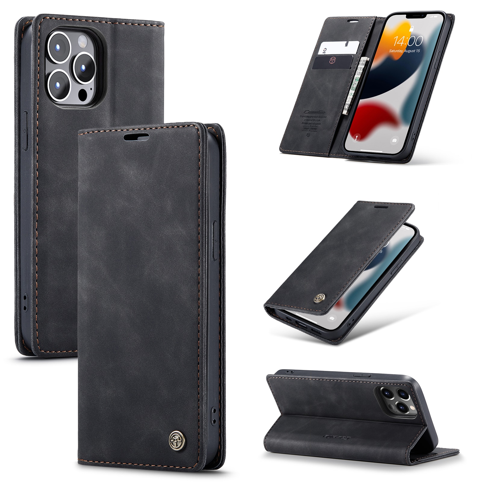 iPhone 13 Pro Slim Wallet Case Black