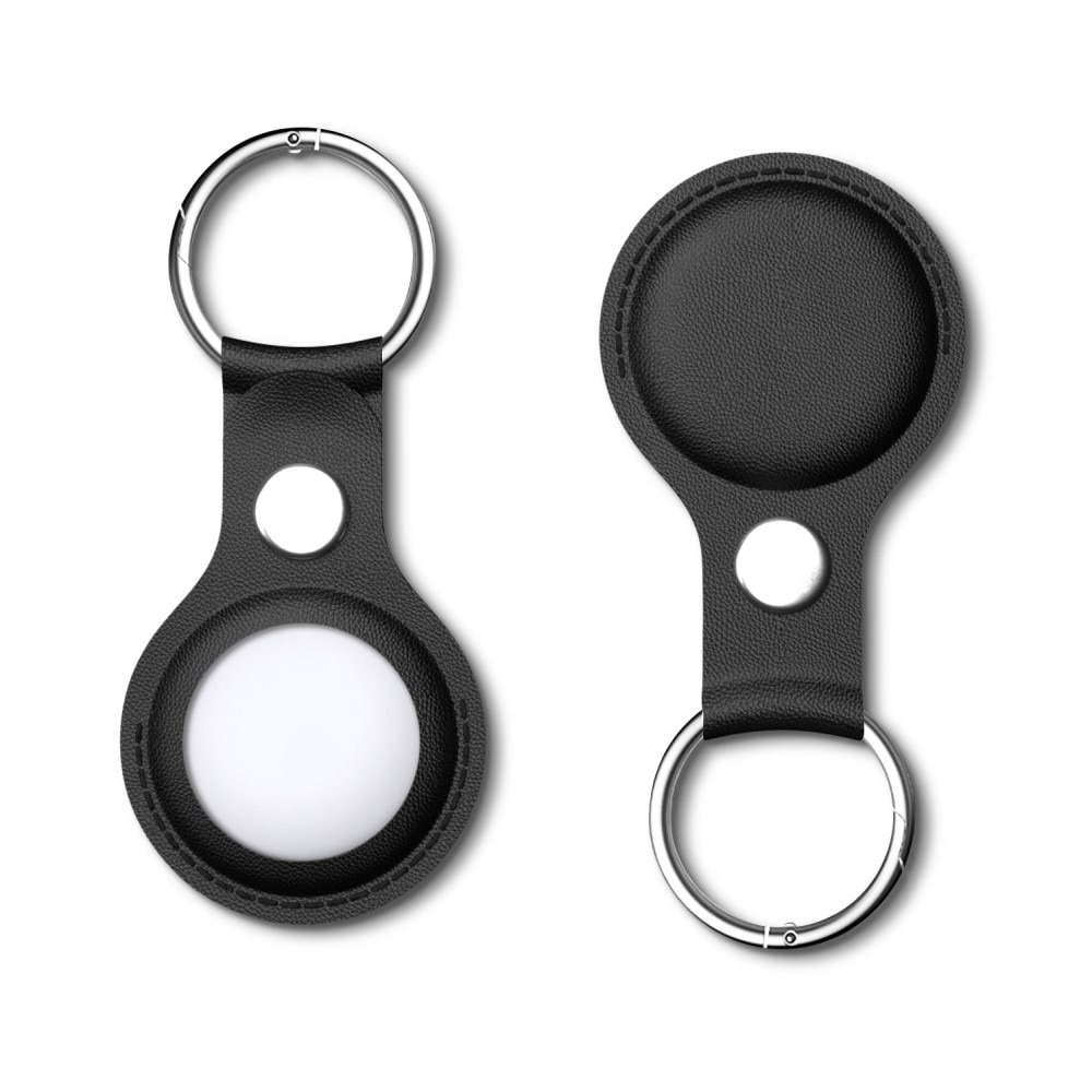 Apple AirTag Leather Key Ring black