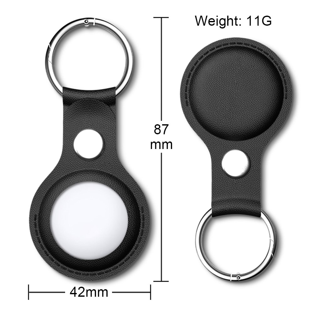 Apple AirTag Leather Key Ring black