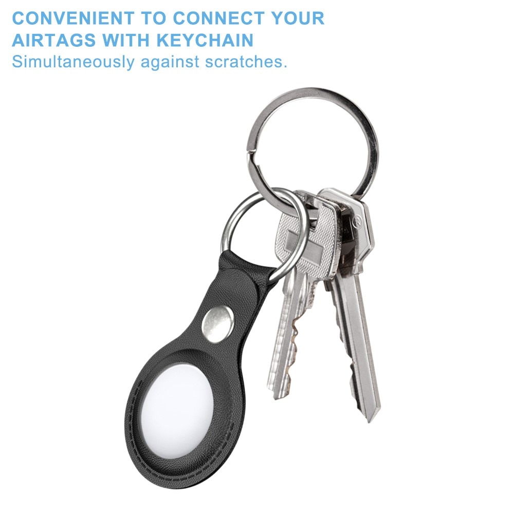 Apple AirTag Leather Key Ring black