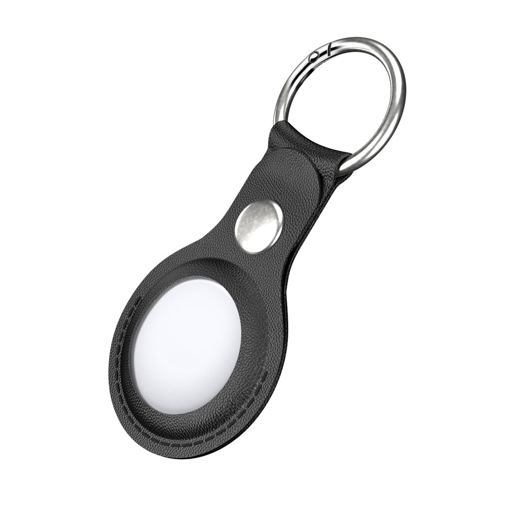 Apple AirTag Leather Key Ring black