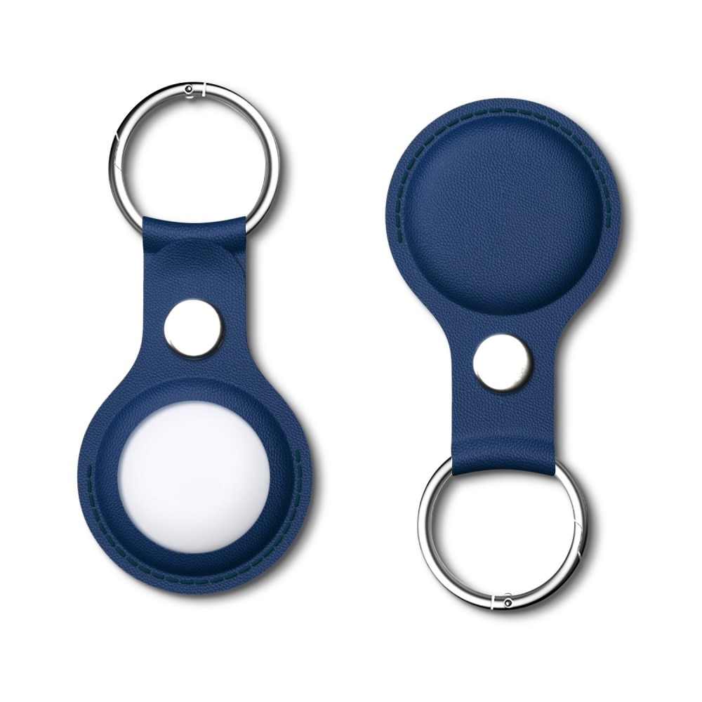 Apple AirTag Leather Key Ring blue