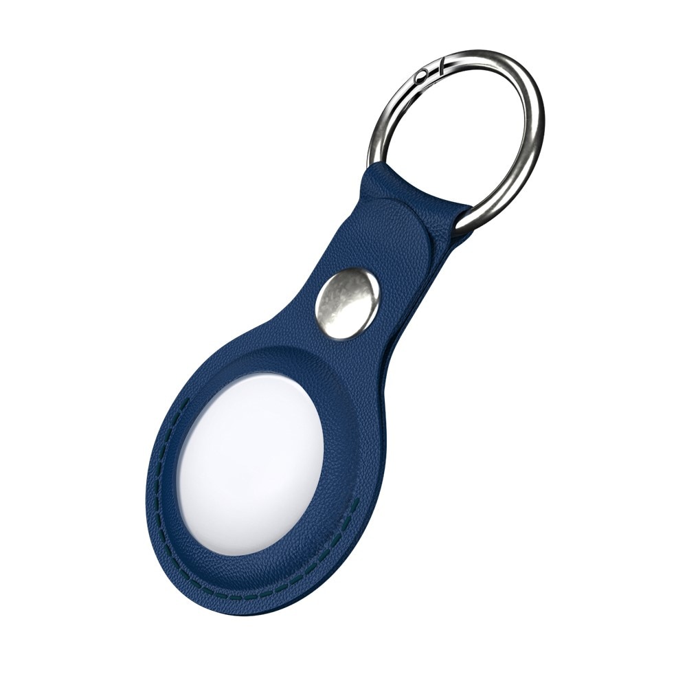 Apple AirTag Leather Key Ring blue