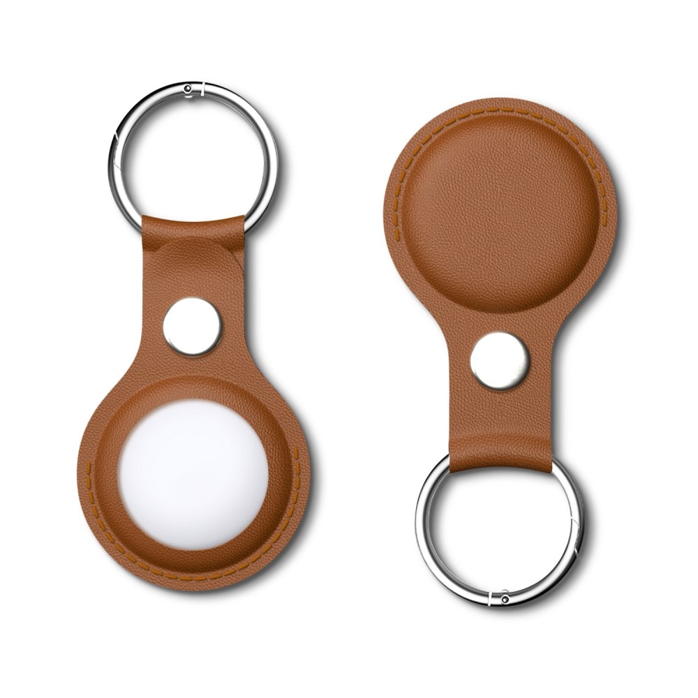 Apple AirTag Leather Key Ring brown