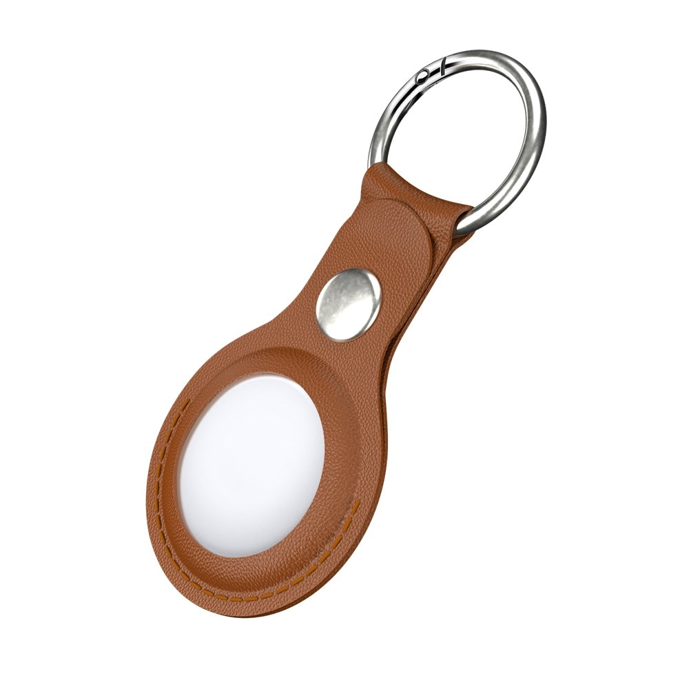 Apple AirTag Leather Key Ring brown