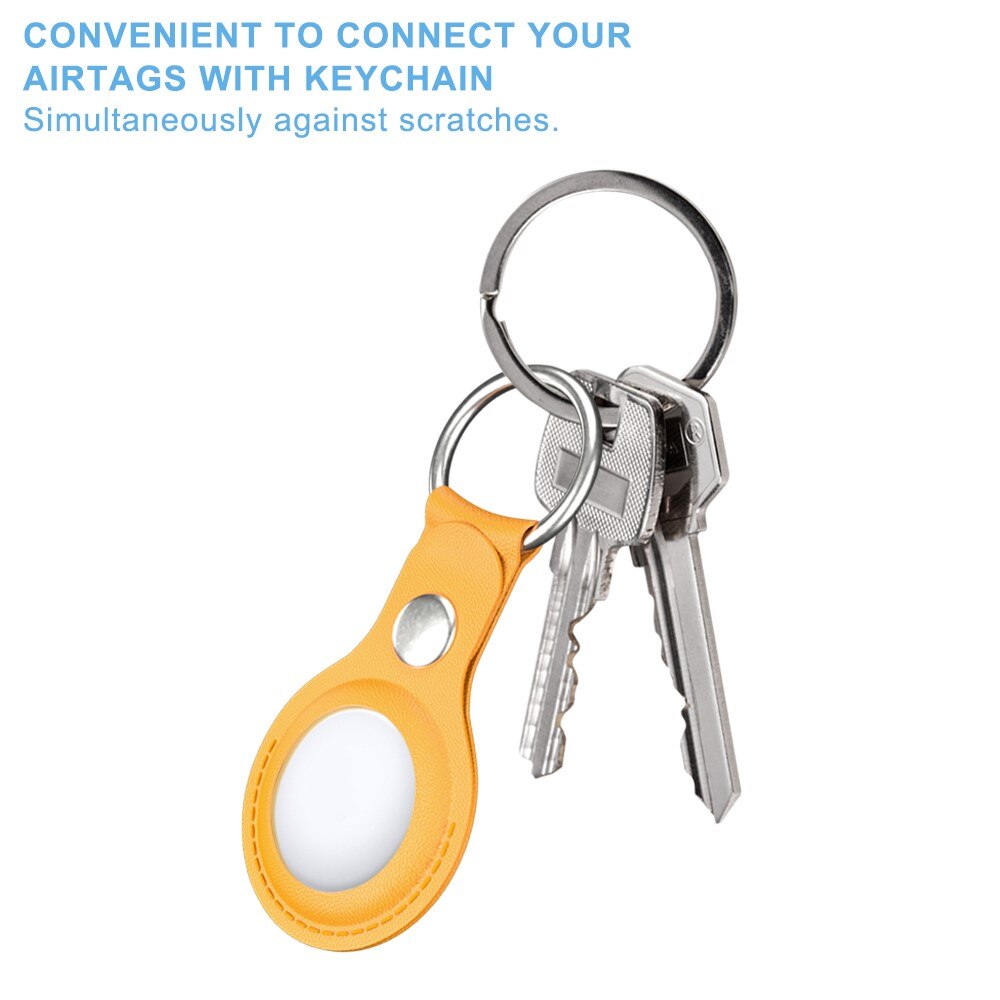 Apple AirTag Leather Key Ring yellow