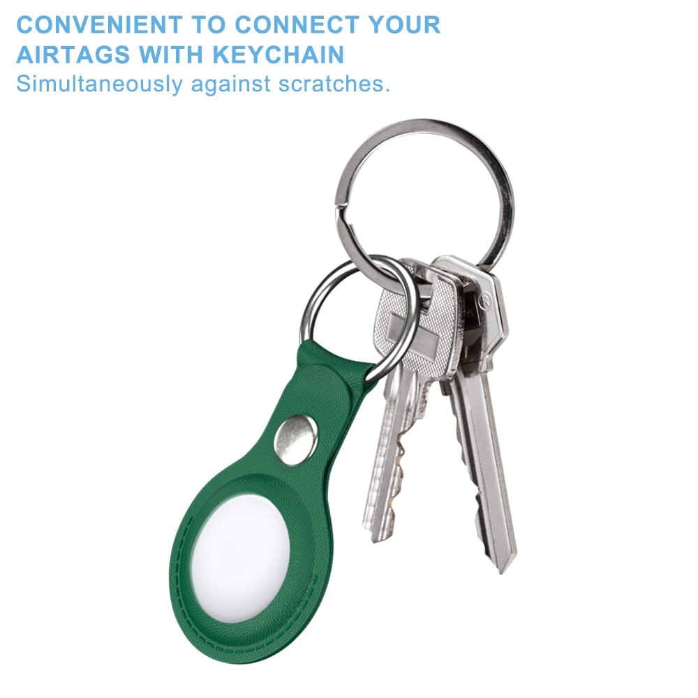 Apple AirTag Leather Key Ring green