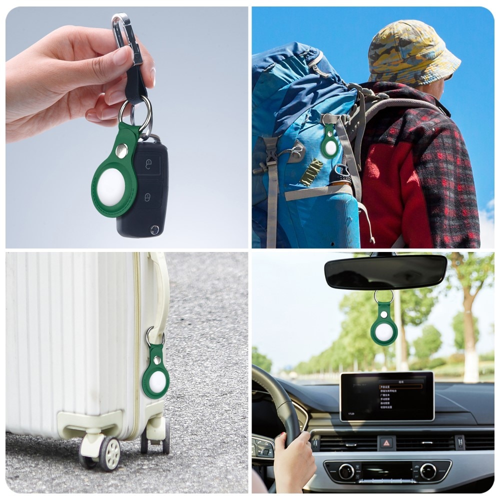Apple AirTag Leather Key Ring green