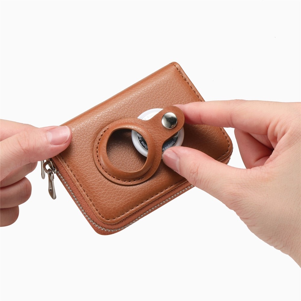 AirTag wallet w. RFID protection Brown