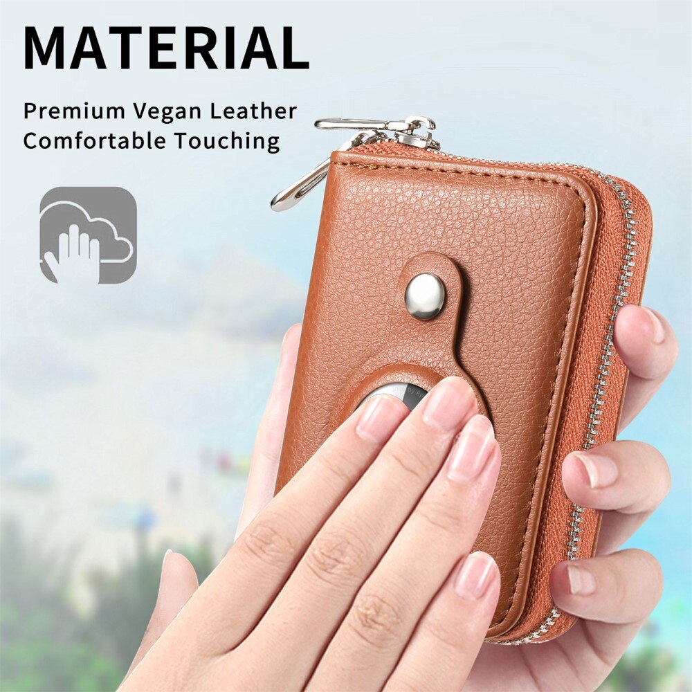 AirTag wallet w. RFID protection Brown