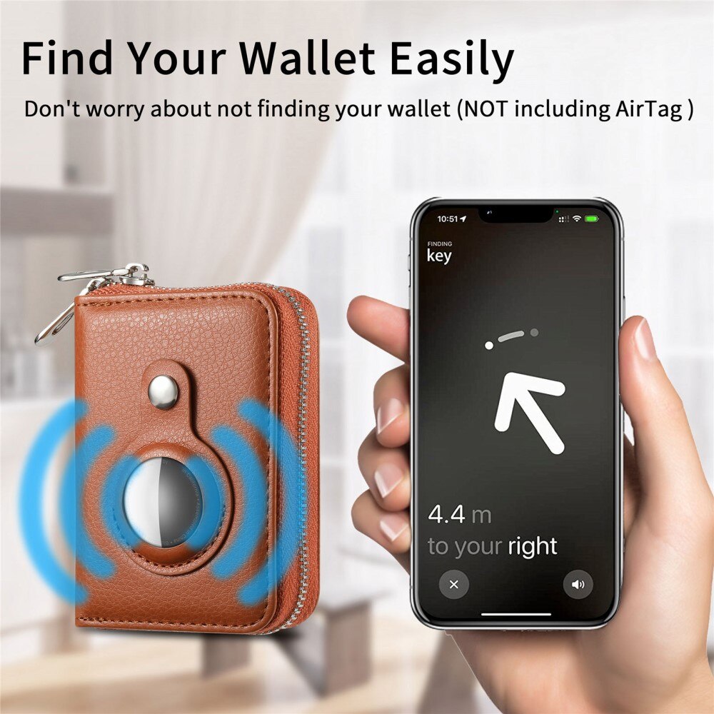 AirTag wallet w. RFID protection Brown