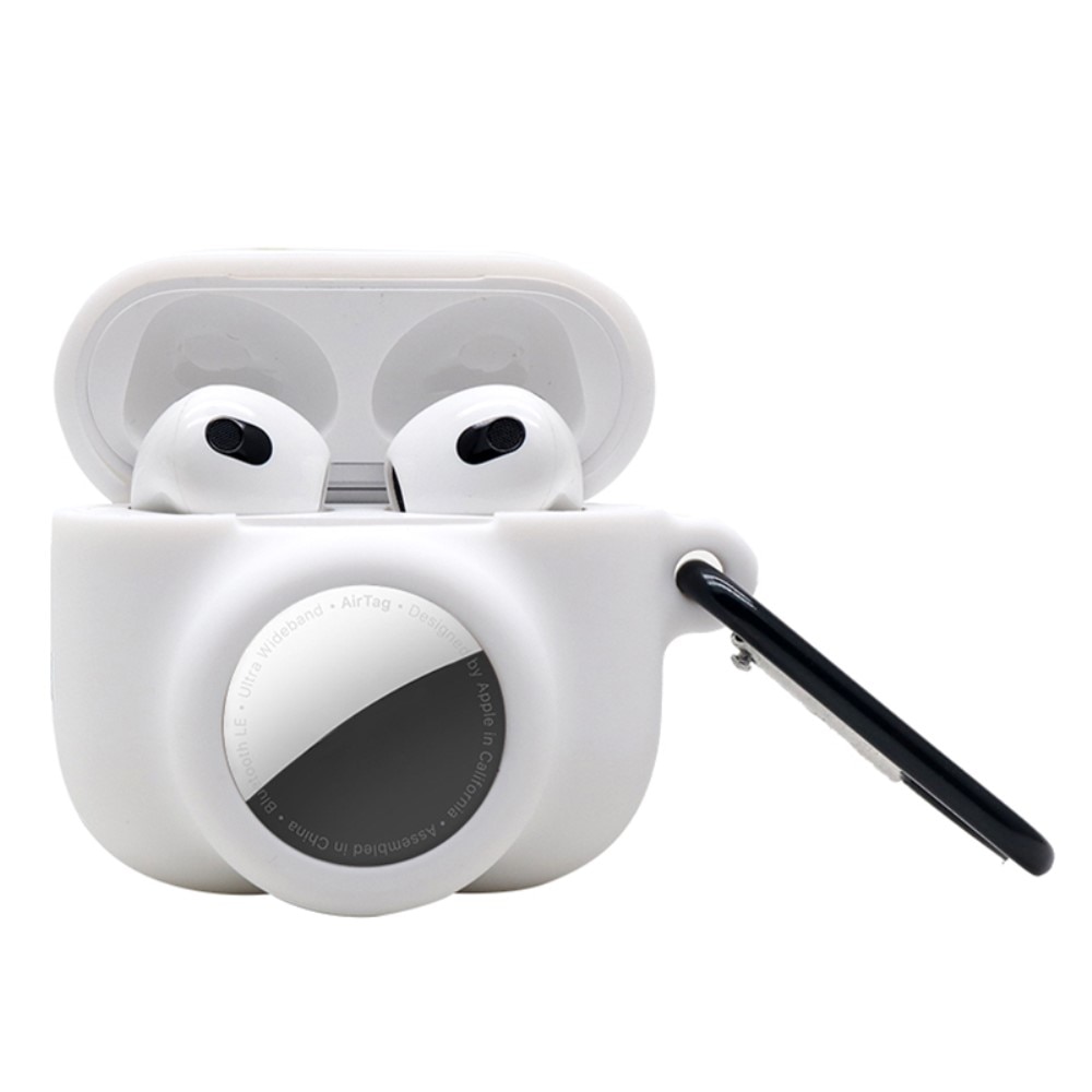 AirPods 3 Silicone Case with AirTag holder White