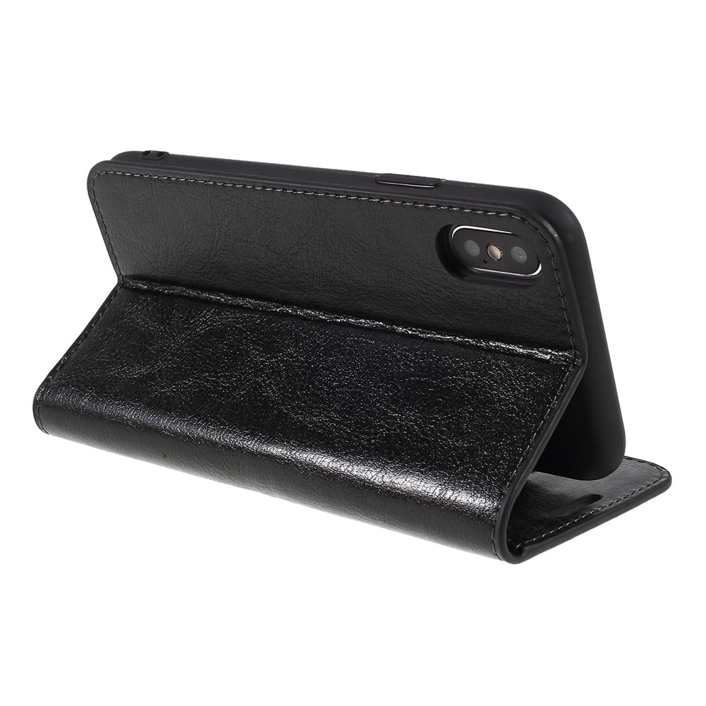iPhone X/XS Genuine Leather Wallet Case Black