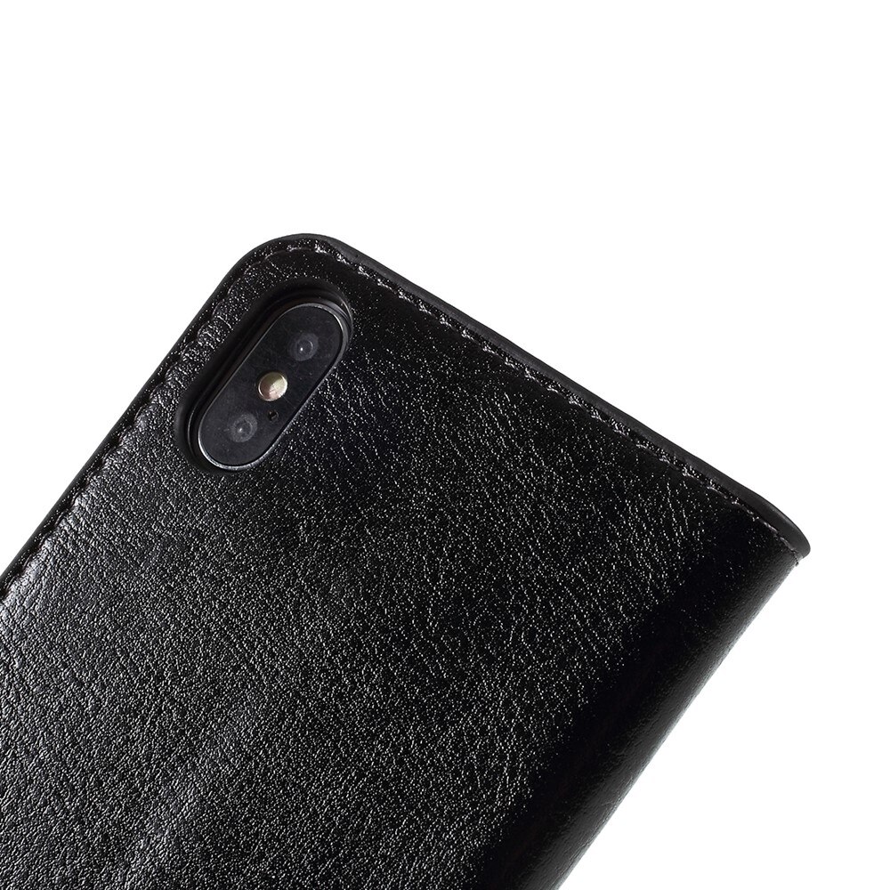 iPhone X/XS Genuine Leather Wallet Case Black