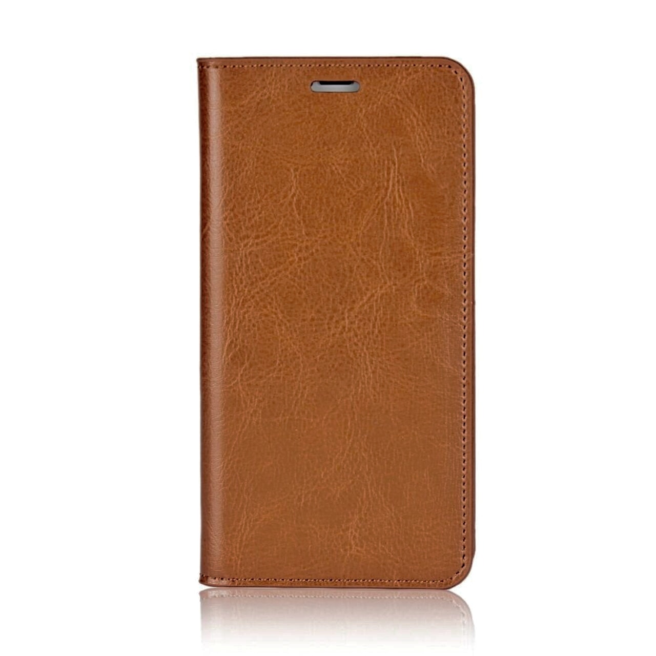 iPhone X/XS Genuine Leather Wallet Case Brown