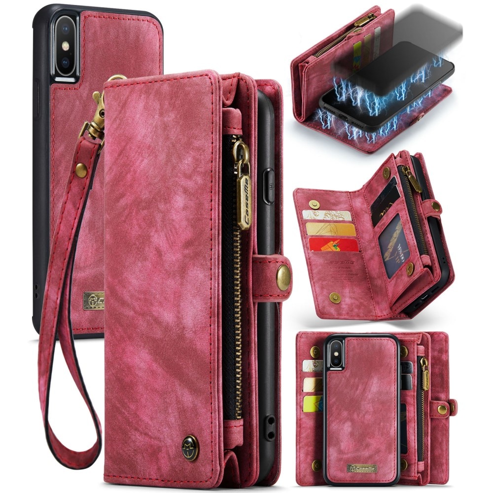iPhone Xs Max Multi-slot Wallet Case Red