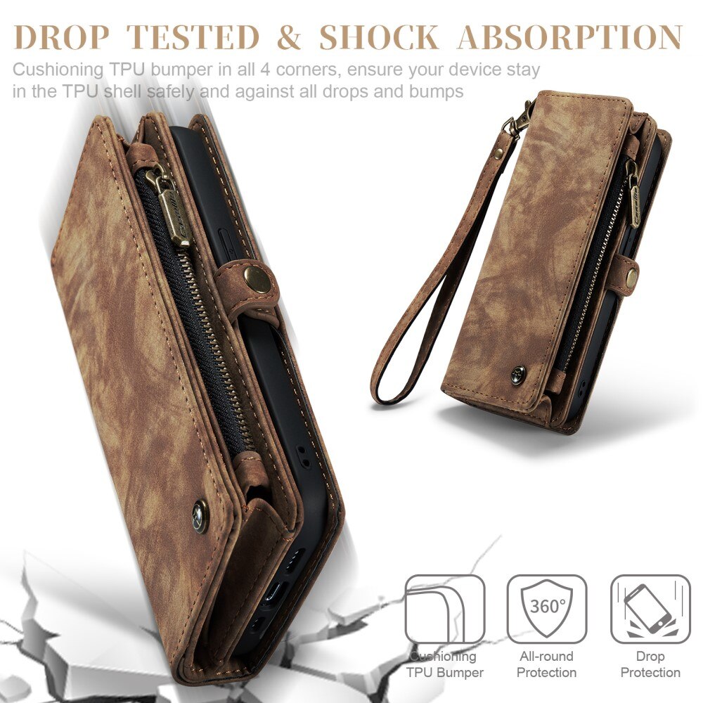 iPhone Xs Max Multi-slot Wallet Case Brown