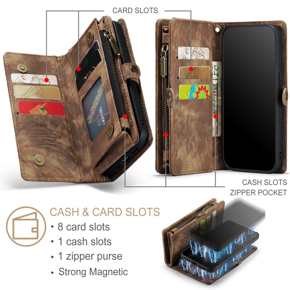 iPhone Xs Max Multi-slot Wallet Case Brown