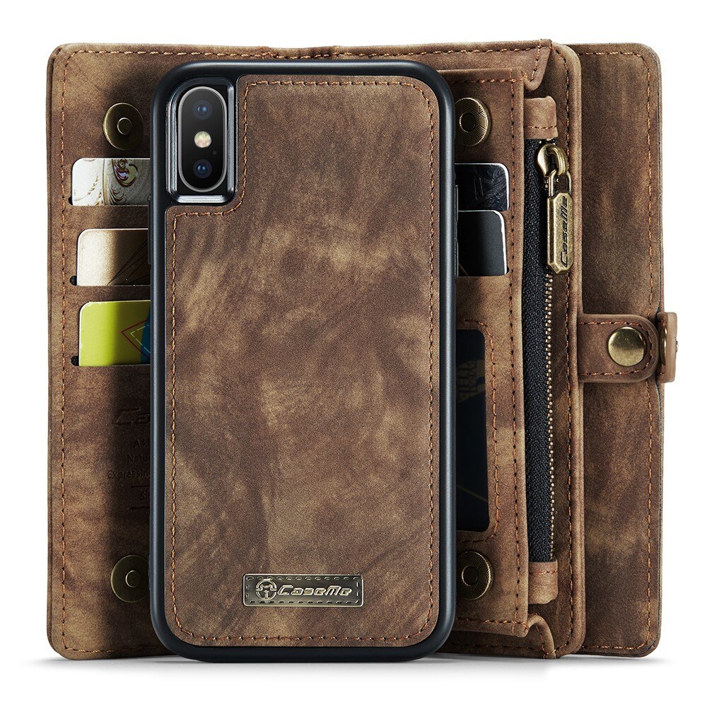 iPhone Xs Max Multi-slot Wallet Case Brown