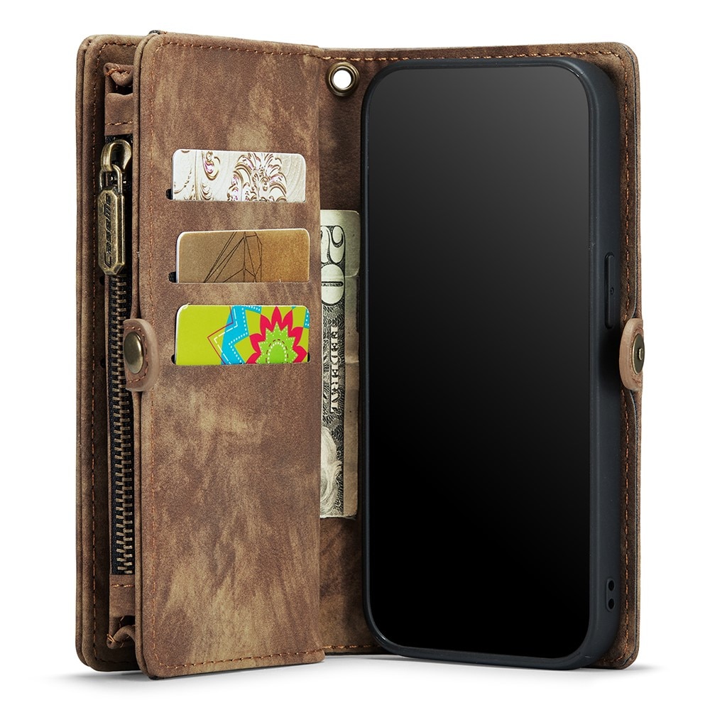 iPhone Xs Max Multi-slot Wallet Case Brown