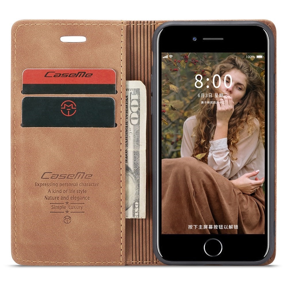 iPhone 8 Slim Wallet Case Cognac