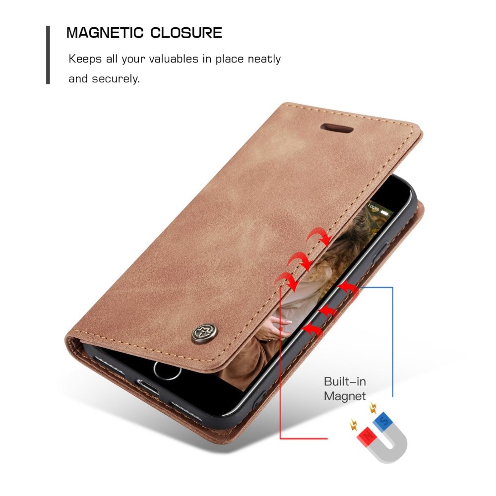 iPhone SE (2020) Slim Wallet Case Cognac