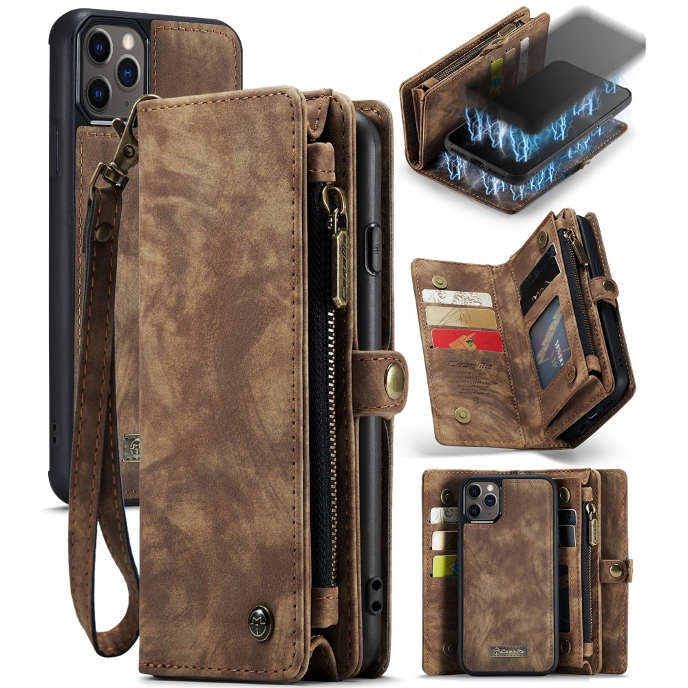 iPhone 11 Pro Max Multi-slot Wallet Case Brown