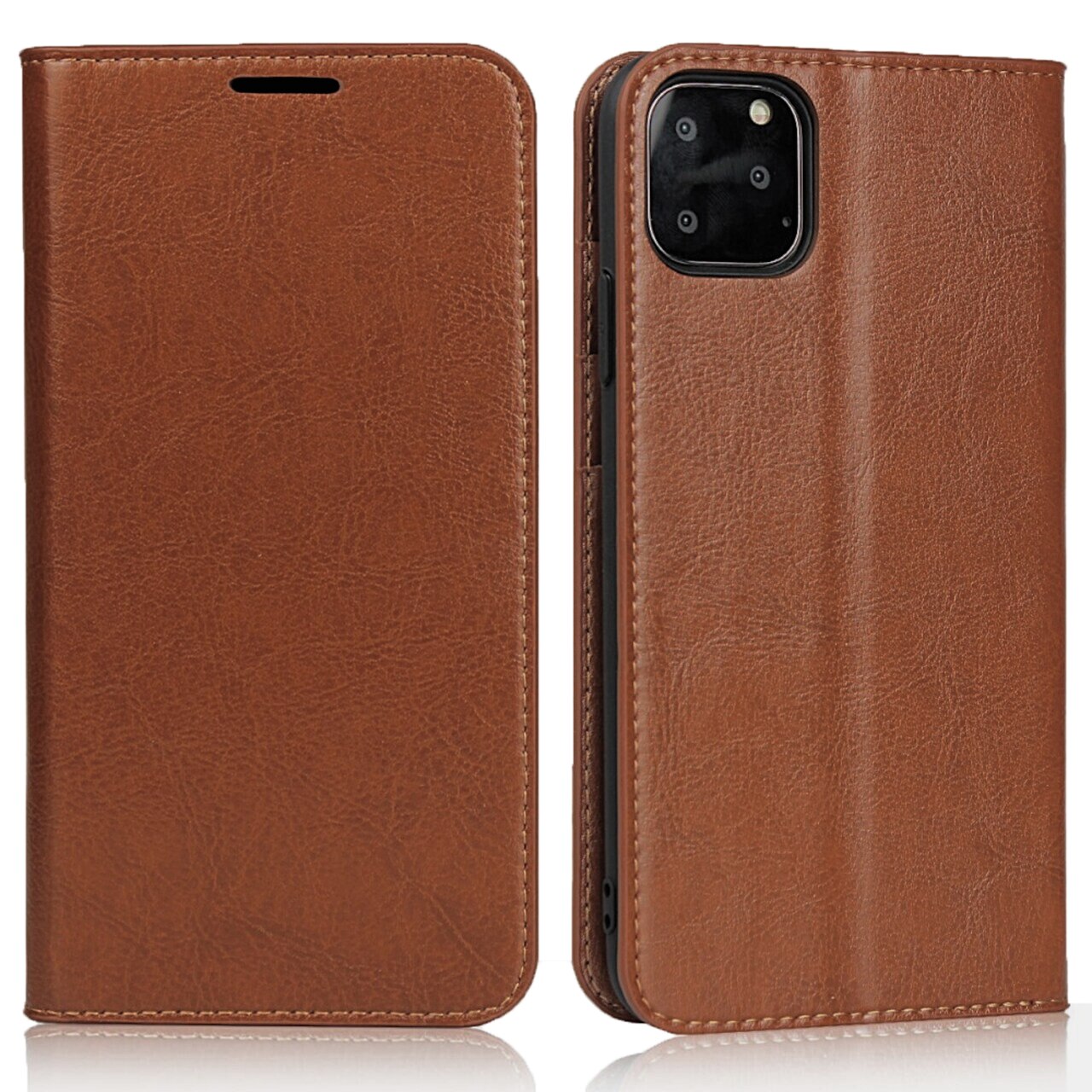 iPhone 11 Pro Genuine Leather Wallet Case Brown