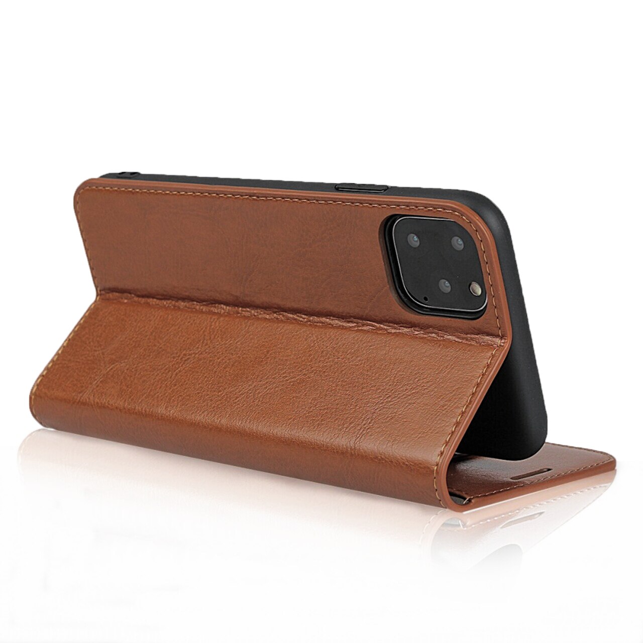 iPhone 11 Pro Genuine Leather Wallet Case Brown