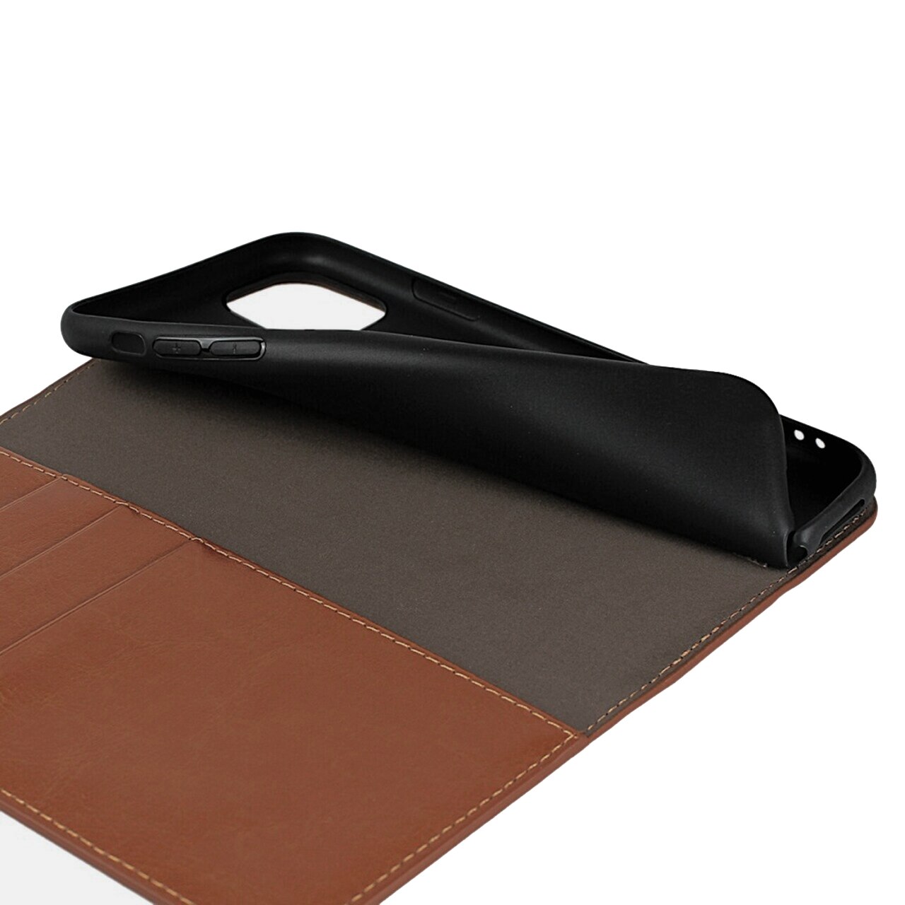 iPhone 11 Pro Genuine Leather Wallet Case Brown