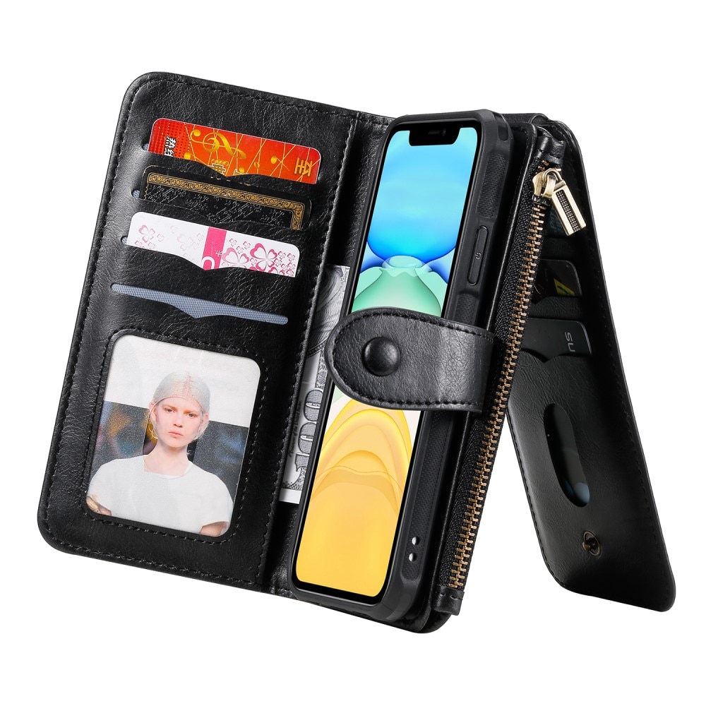 iPhone 11 Magnet Leather Multi Wallet Black