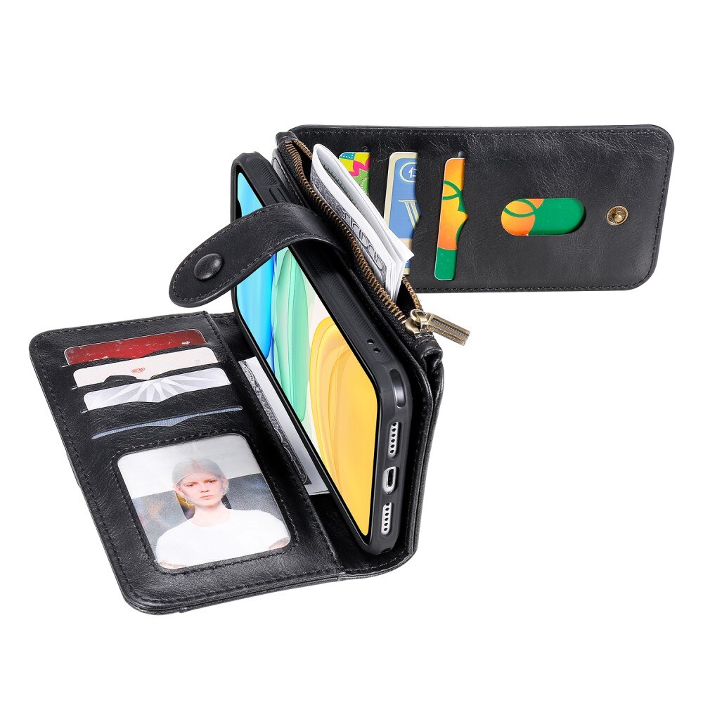 iPhone 11 Magnet Leather Multi Wallet Black