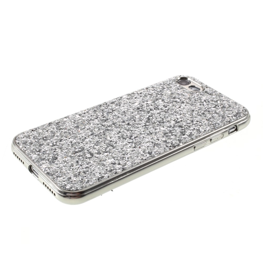 iPhone SE (2022) Glitter Case Silver