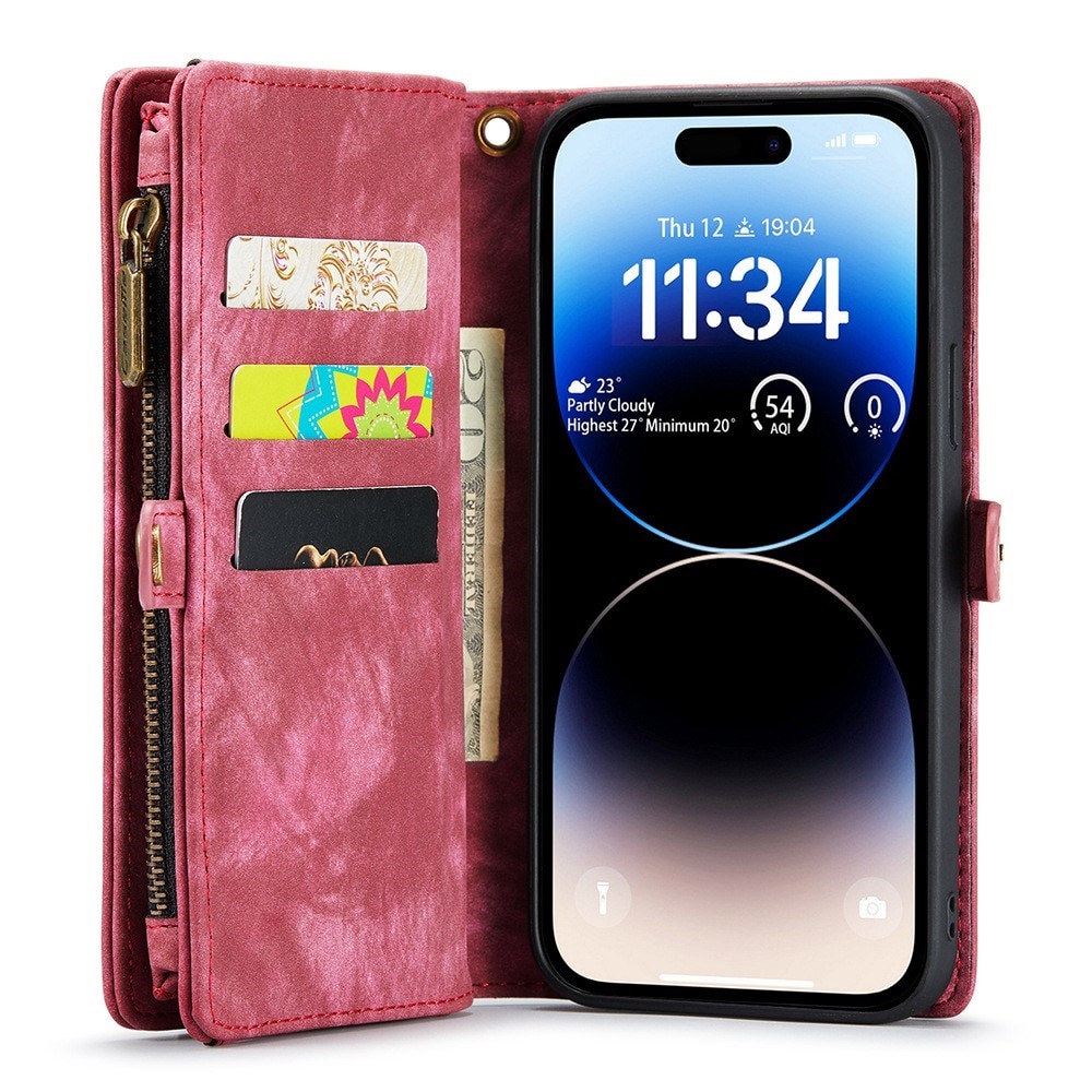 iPhone 12 Pro Max Multi-slot Wallet Case Red