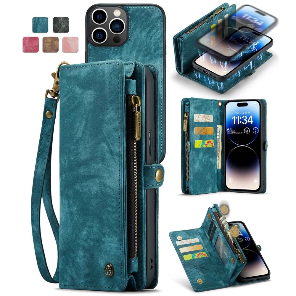 iPhone 12 Pro Max Multi-slot Wallet Case Blue