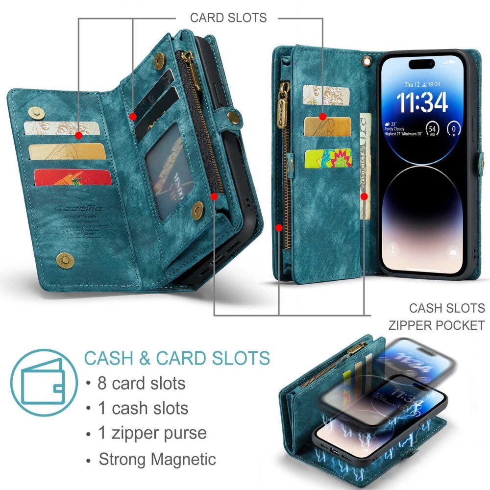 iPhone 12 Pro Max Multi-slot Wallet Case Blue