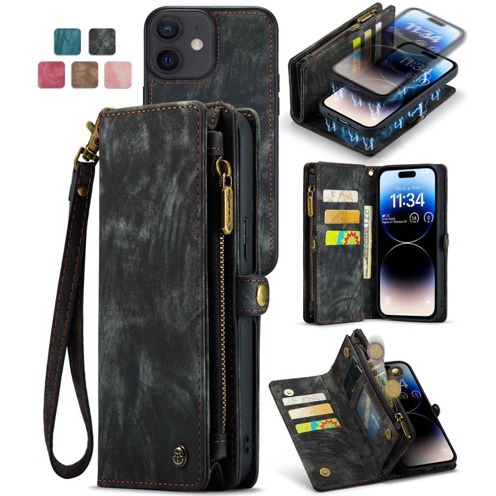 iPhone 12/12 Pro Multi-slot Wallet Case Grey