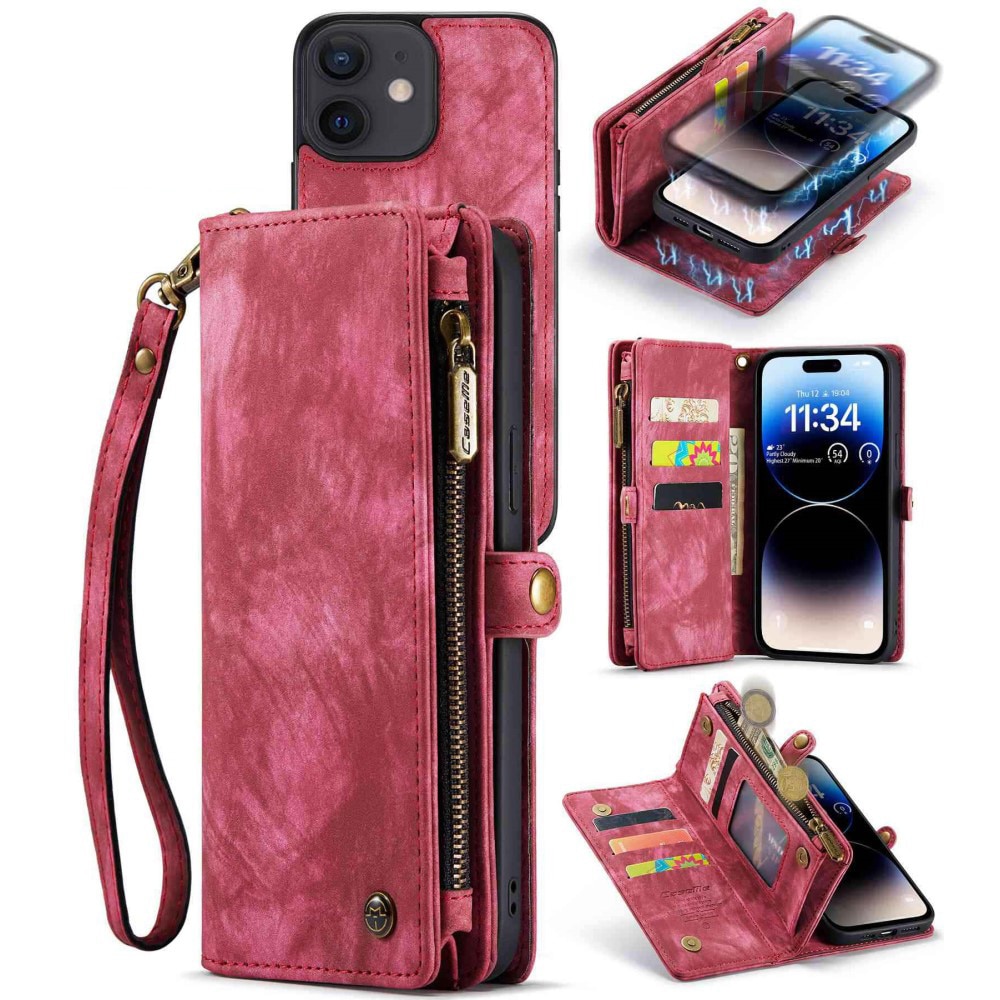 iPhone 12/12 Pro Multi-slot Wallet Case Red