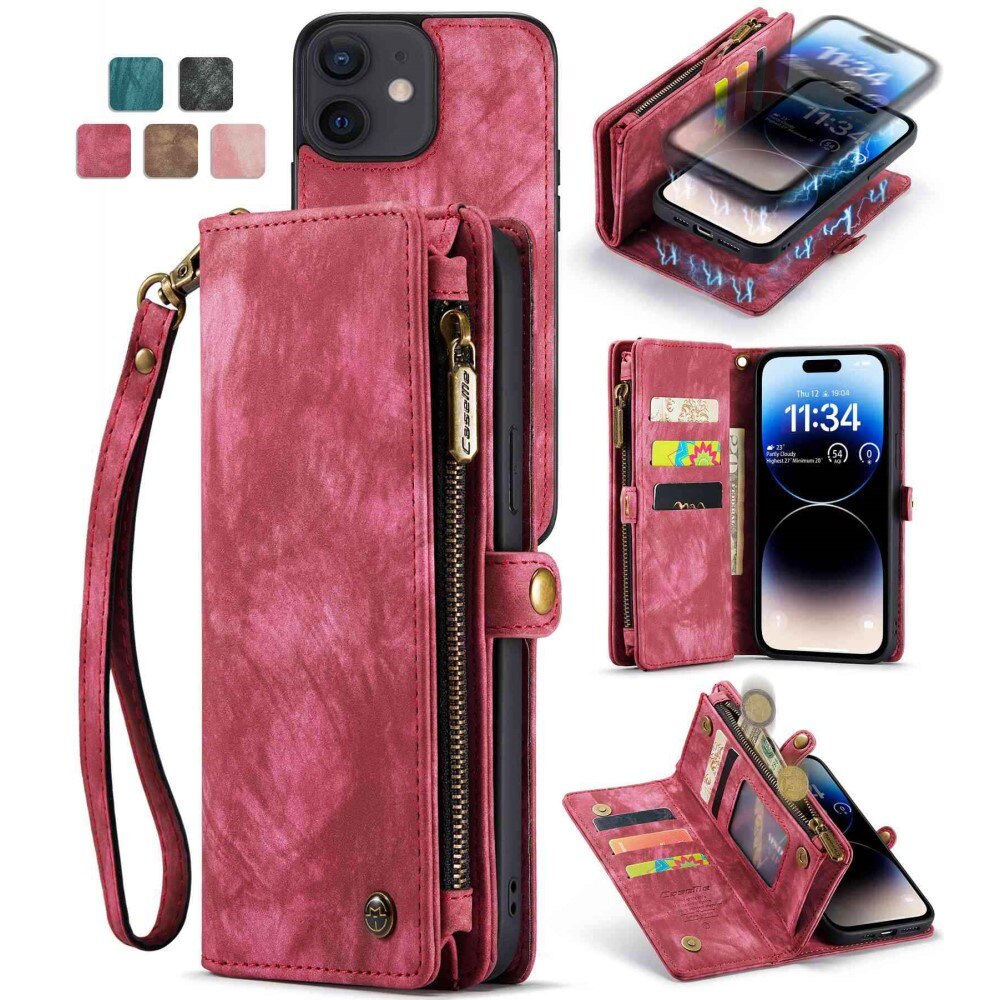 iPhone 12/12 Pro Multi-slot Wallet Case Red