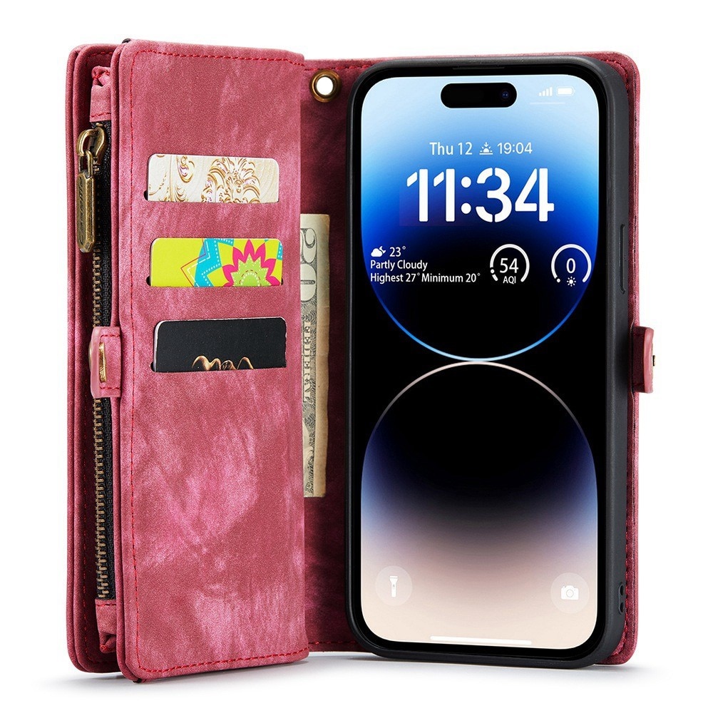 iPhone 12/12 Pro Multi-slot Wallet Case Red