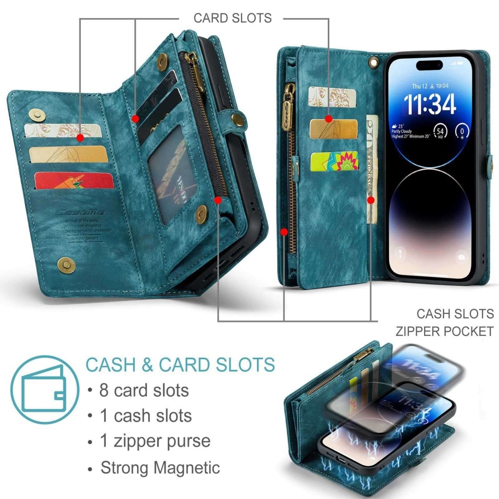iPhone 12/12 Pro Multi-slot Wallet Case Blue