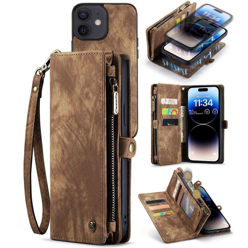 iPhone 12/12 Pro Multi-slot Wallet Case Brown