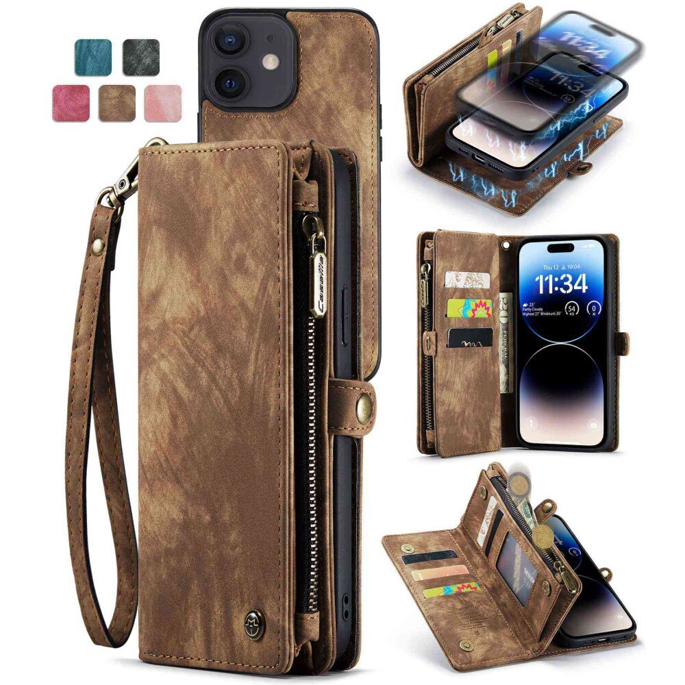 iPhone 12/12 Pro Multi-slot Wallet Case Brown