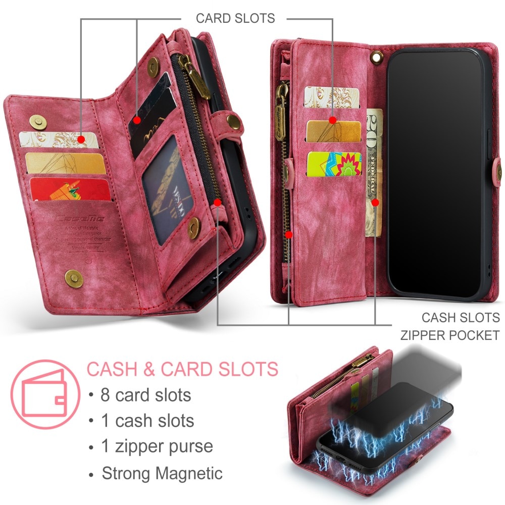 iPhone 12 Mini Multi-slot Wallet Case Red
