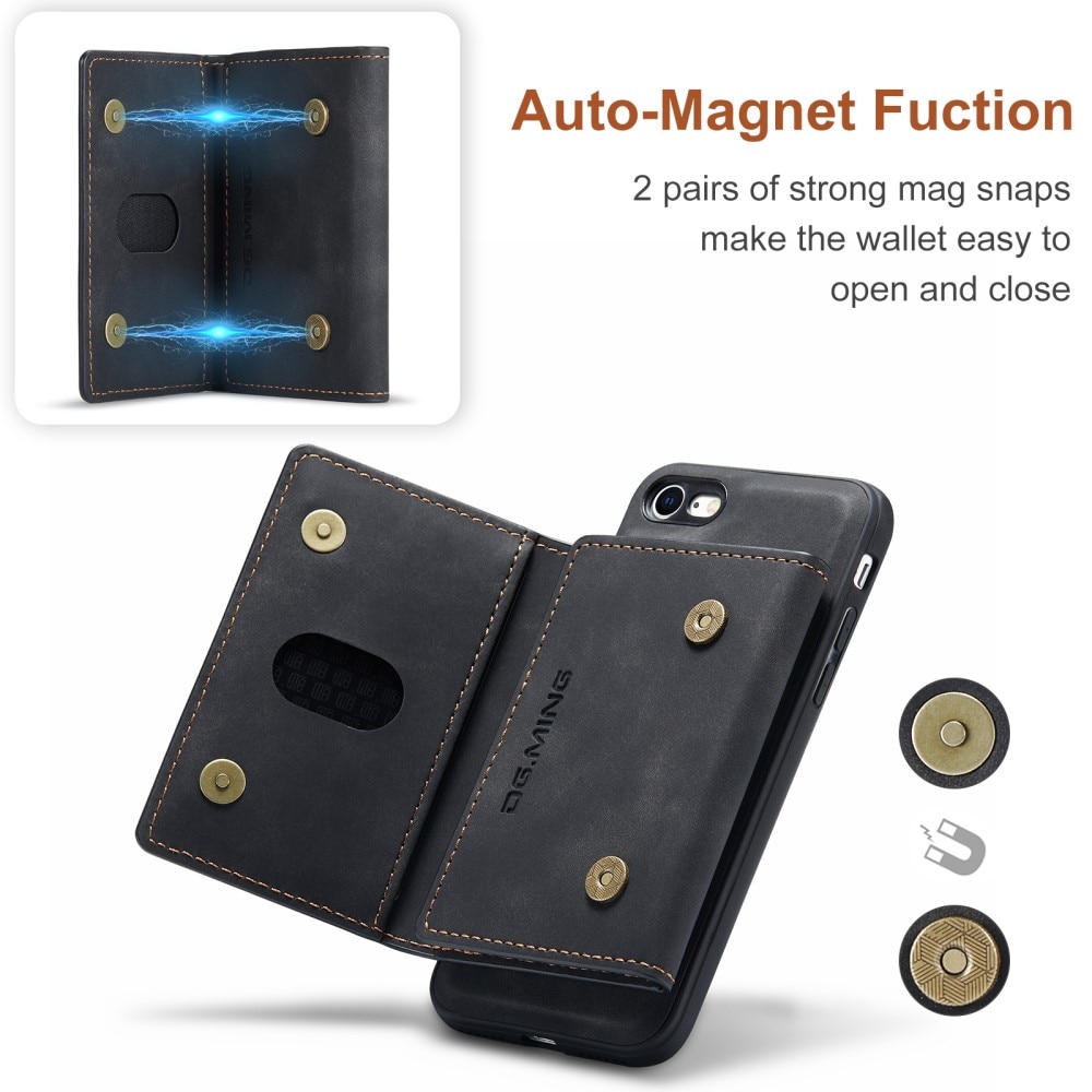iPhone SE (2022) Magnetic Card Slot Case Black