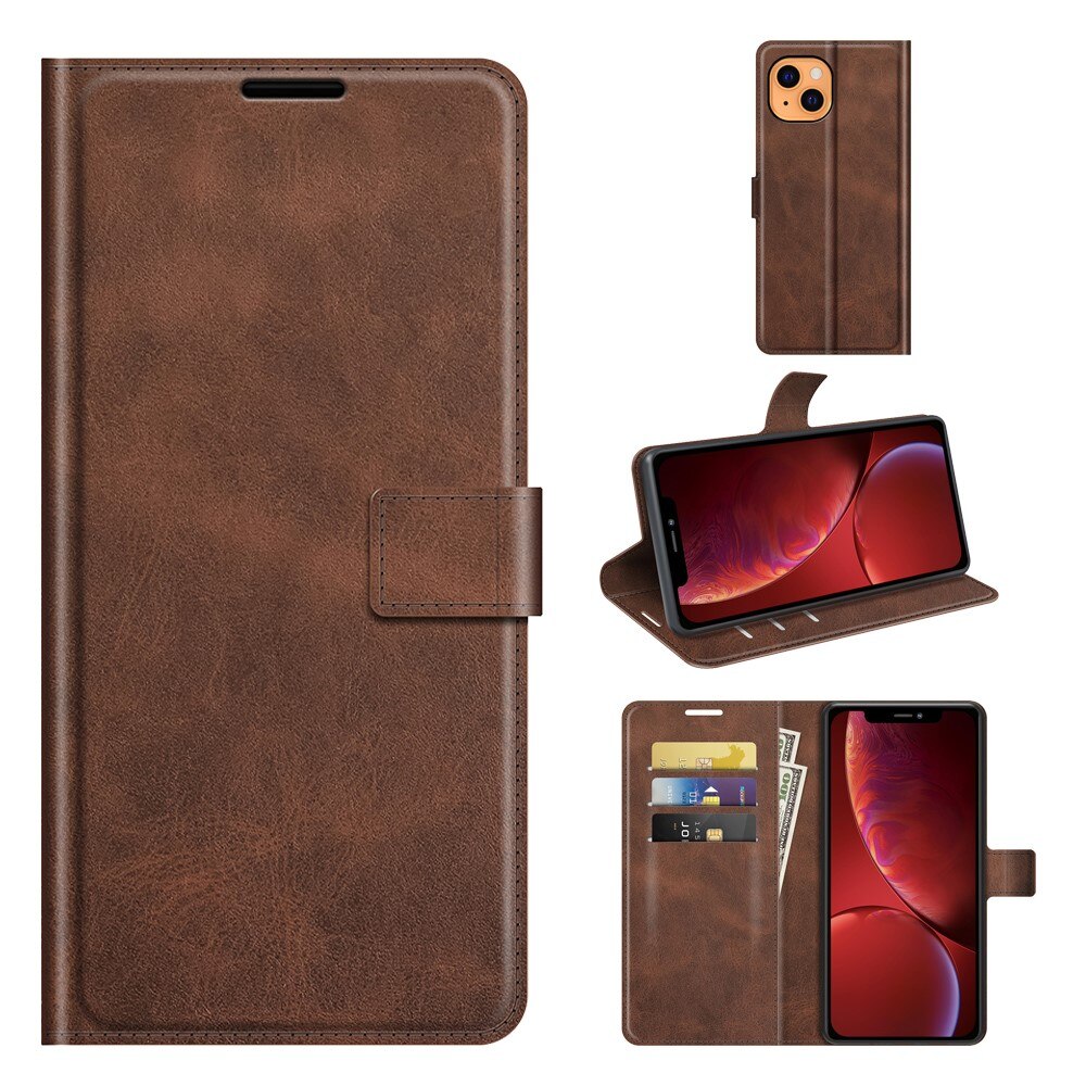 iPhone 13 Mini Leather Wallet Brown