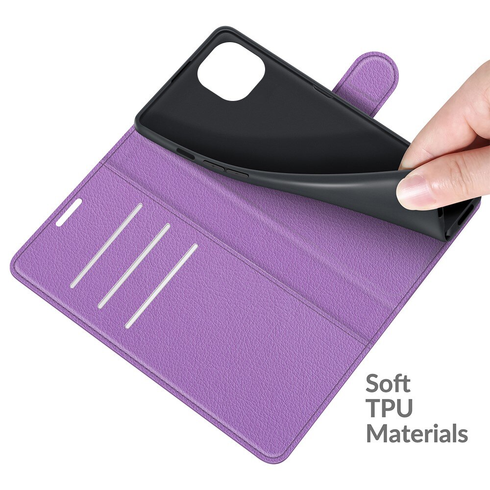 iPhone 13 Mini Wallet Book Cover Purple