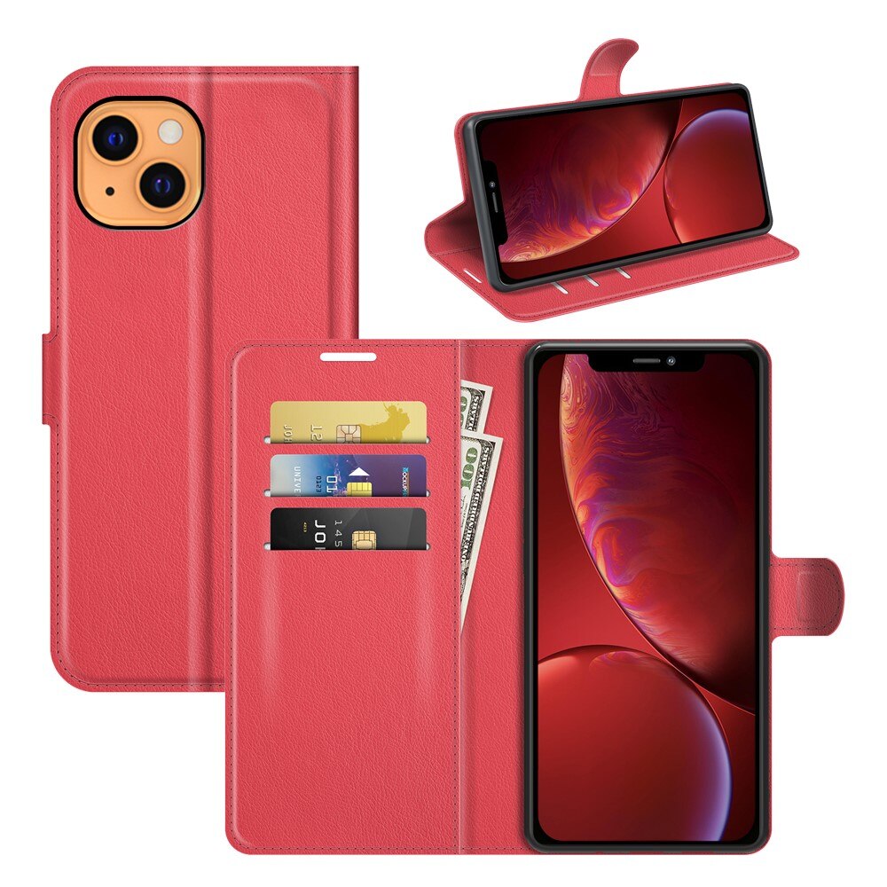 Apple iPhone 13 Wallet Book Cover Red