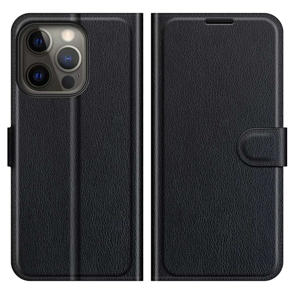 iPhone 13 Pro Wallet Book Cover Black